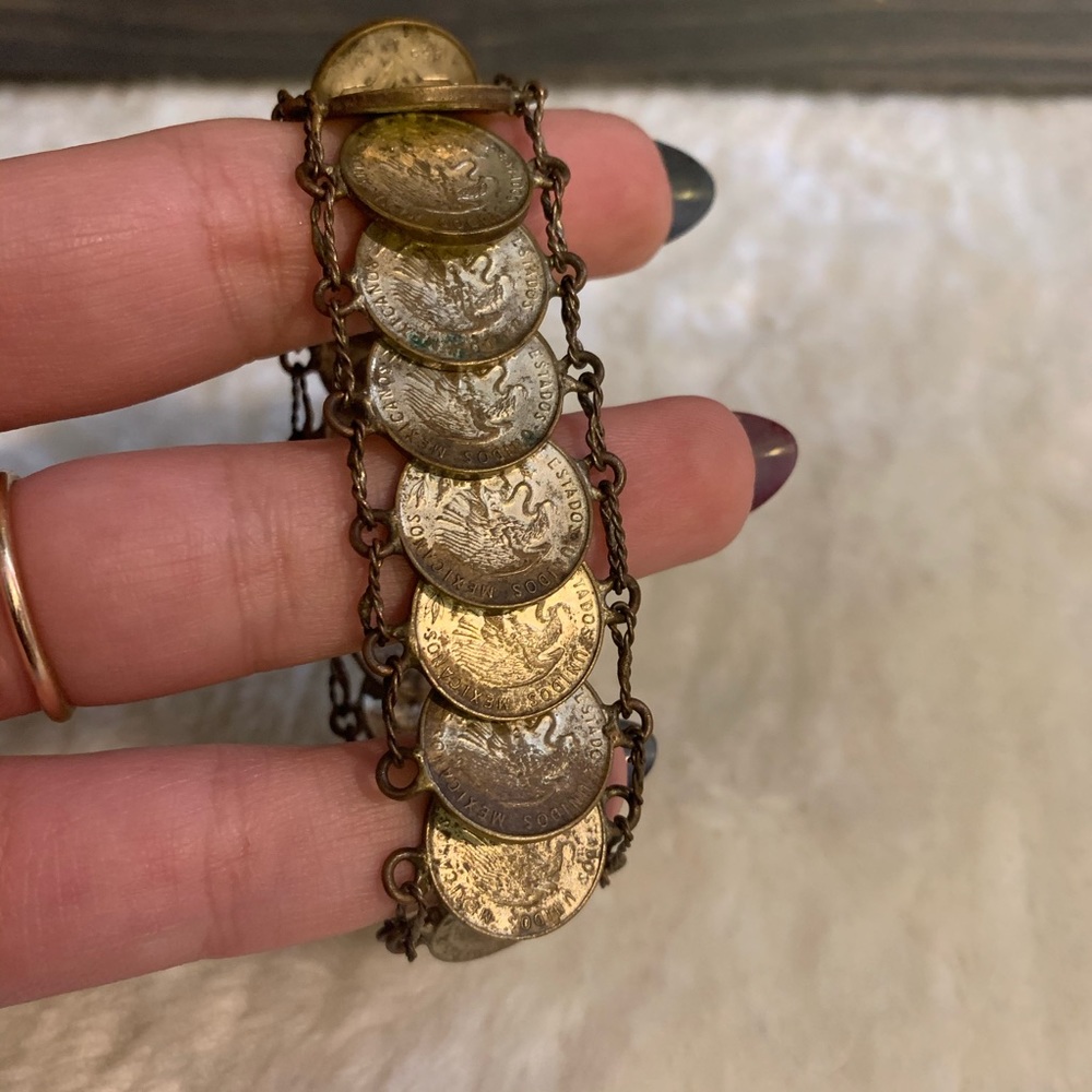 Vintage 1955 coin bracelet with hidden closure